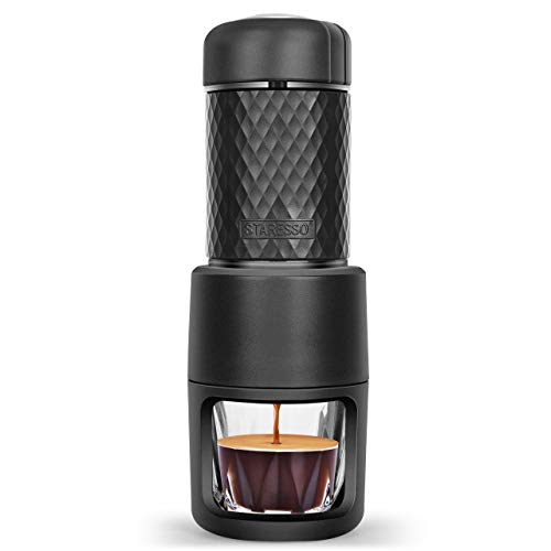 STARESSO Portable Espresso Maker, Upgrade Version Manual Espresso Machine, 20 Bar Pressure for Capsule and Ground Coffee, Reddot Award Winner FDA Approved, Perfect for Travel Camping Kitchen Office