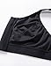 SYROKAN Women's Zip Front High Impact Wireless Racerback High Support Zipper in Front Sports Bra Black 40D