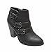 Forever Women's Buckle Strap Block Heel Ankle Booties