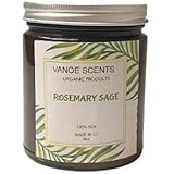 Rosemary Sage Scented Candle, Made with Soy Wax, Soy Aromatherapy Candle, 40 hours burn time, 9 oz Jar