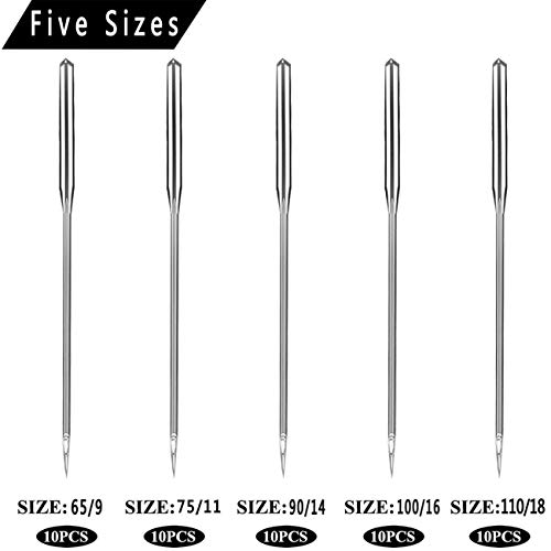 50 Count Sewing Machine Needles for Brother Singer Janome Varmax