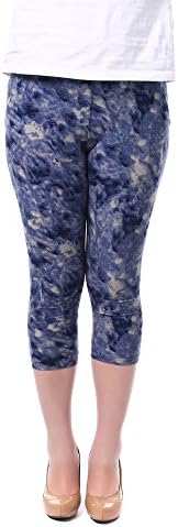 FATEMOONS Women's Stripe Spring Printed Three-Quarter Leggings- Many Designs (One Size(22"-28"), color1)