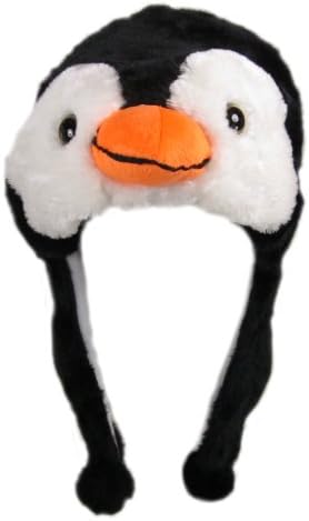 Critter Caps Plush Animal Hat with Ear Flaps That Button Under The Chin