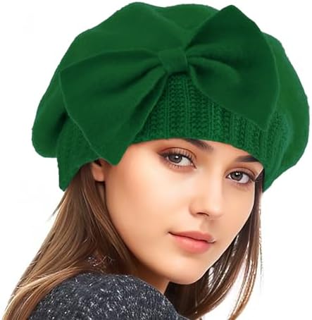 VECRY Lady French Beret 100% Wool Beret Floral Dress Beanie  display picture 1