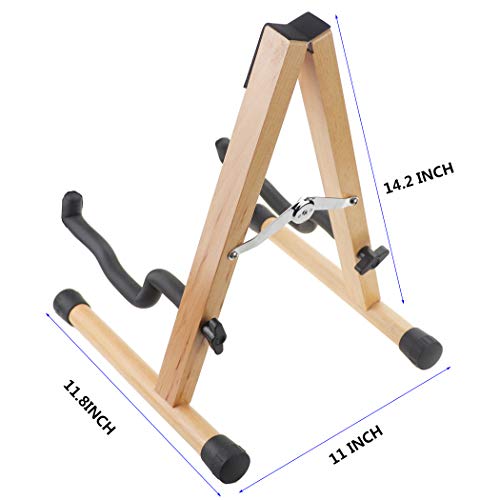 Hidear Wood Guitar Stand Solid Wood Folding AFrame Guitar Stand for