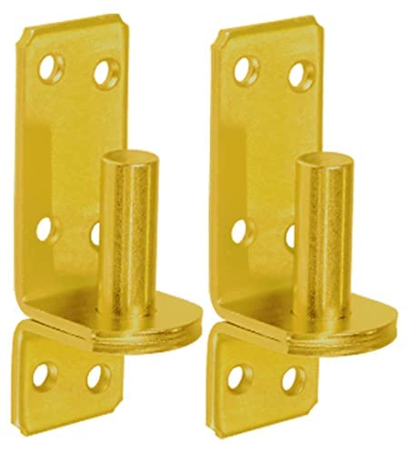 104mm x 35mm x 13mm (25mm) Heavy Duty Gold Hinge Pin Gate Hinge Brackets Galvanised Steel (Pack of 2) X07E/1