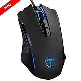 Gaming Maus, HoLife Gamer Maus 7200DPI PC Gaming Maus Hohe Pr&auml;zision f&uuml;r Pro Gamer mit 7 programmierbaren Tasten, LED, ergonomisches Design, USB-Wired Maus optisch (Schwarz)