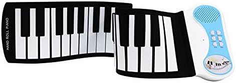 Coondmart Roll Up Piano, with Music Scores, 37 Standard Keys with Loud Speaker, Educational Toy for Beginner, Perfect Gift for Children,Flexible, Completely Portable, battery OR USB powered. (BLUE)