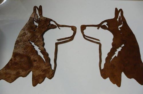 Wolf/Siberian Husky Heads Set of 2 Home Decor Metal Wall Art