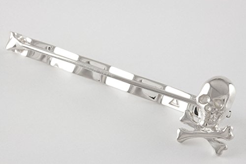 ZAUNICK Skull and Bones Tie Clip Sterling Silver