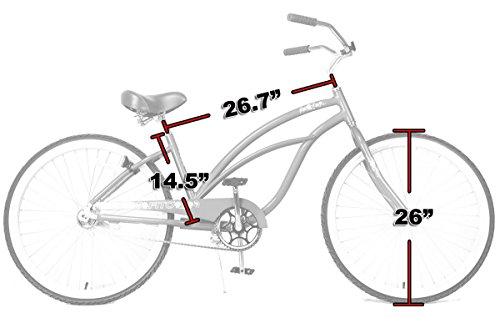 Fito Anti Rust Light Weight Aluminum Alloy Frame Marina Alloy 3 Speed 26" Wheel Womens Beach Cruiser Bike Bicycle Vanilla