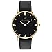 WRISTOLOGY Stella Womens Gold Black Boyfriend Watch Changeable Leather Strap Band