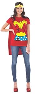 Rubie's DC Comics Wonder Woman T-Shirt With Cape And Headband, Red, Small Costume