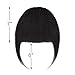 New Fashion Clip in Bangs One Piece Fringe 100% Natural Remy Human Hair Extensions Hairpiece Neat Fringe Hand Tied Thick Straight Bangs with Temple Hair Piece Accessories for Girls (Natural Black)thumb 2