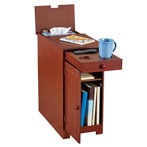 Multi Use Side Table With Flip Top And Drawer Wackydecor