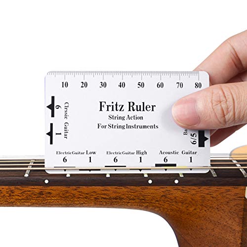 9Pcs Understring Radius Gauge, String Action Ruler Gauge Tool, Guitar Bridge Saddle Nut Files Set, Guitar Accessories for Electric Bass & Acoustic Guitar & Ukulele & String Instruments