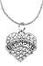 for Grandma Necklace Engraved Gift Jewelry for Grandma Crystal Adorned Heart Shaped Pendant Snake Chain Necklace Gift for Mom or Grandma Colorless