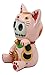 Ebros Furry Bones Pink Maneki Neko Skeleton Figurine Lucky Cat Kitten Hooded Skull Monster Collectible Sculpture Decorative Toy