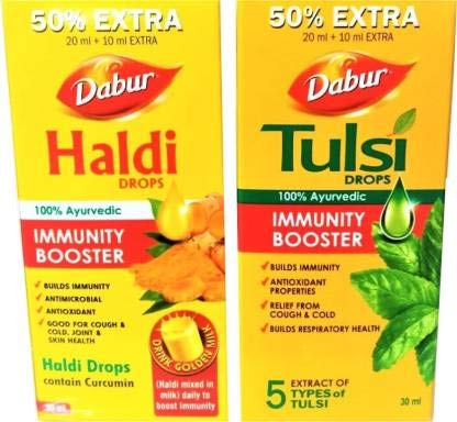 Dabur Tulsi Drop 30 ml With Haldi Drop 30 ML (Immunity booster)