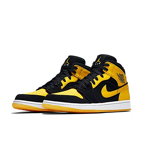 Jordan mens air jordan 1 mid shoes black varsity maize …