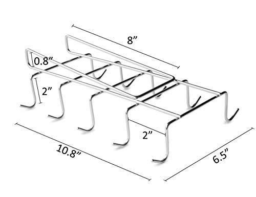bafvt Coffee Mug Holder - 304 Stainless Steel Cup Rack Under Cabinet, 10Hooks, Fit for The Cabinet 0.8" or Less - Thumbnail 4