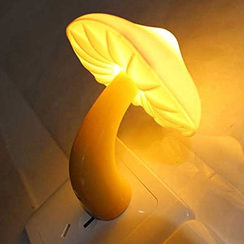 Maikouhai LED Yellow Light Sensor Night Light Socket Bedside Table Lamp Lighting Control Bedroom Decor, 0.5W, 220V