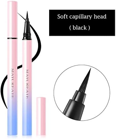 Eyeliner Pen Waterproof Black Precision Micro Eye Liner Liquid Pen Quick Drying Long Lasting Cosmetic Makeup Pencil for Women Girls Eyes (Black B)
