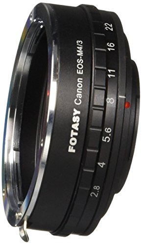 Fotasy AMEA Canon EOS Lens to Micro 4/3 MFT System Camera Mount Adapter with Built-In Aperture Ring