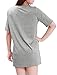 Allegra K Women Short Sleeve Owl T Shirt Side Split Loose Fit Tee Light Gray L