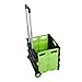 Lucky Tree Wheeled Rolling Cart for File Collapsible Hand Crate Folding Grocery Cart for Shopping Office, 15 x16 x14.5 inch, 77lbs Capacity