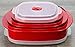 Reston Lloyd Nesting Microwave Containers, Set of 3, Adjustable Steam Vents, Airtight, Meal Prep, Durable BPA-Free Plastic- Freezer & Dishwasher Safe, Cookware & Food Storage, Anyday Cookware, Red
