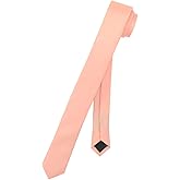 Vesuvio Napoli Narrow NeckTie Extra Skinny Solid Color Mens Thin 1.5" Neck Tie