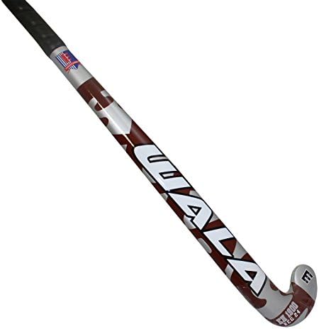 Exxact Sports - Field Hockey Stick - Wala - EH 1900-20% Carbon (Silver/Maroon, 34)