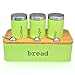 Fortune Candy Bread Box & Canister Set, Stainless Steel (Lime Green)