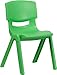 Flash Furniture Green Plastic Stackable School Chair with 15.5'' Seat Height