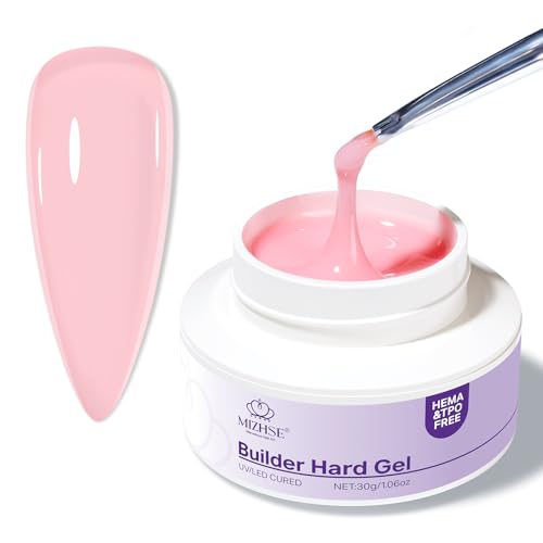 MIZHSE Gel Nail Structuring Gel Ema Free TPO Free Nail Gel Nail Gel for Home Study Nail Pink 30g