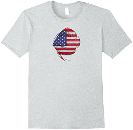Mens Patriotic RED MARLBORO DISCUS Flag Embroidery T-Shirt 2XL Heather Grey
