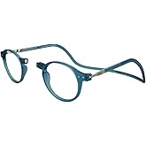 Clic Magnetic Reading Glasses for Men or Women, Computer Readers, Brooklyn (S-M, Jean Blue, 2.50 Magnification)
