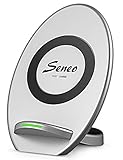 Seneo iPhone Xs MAX Wireless Charger, Qi Certified Wireless Charging Stand Compatible with iPhone Xs MAX/XR/XS/X/8/8 Plus, 10W for Galaxy Note 9/S9/S9+/Note 8, 5W All Qi-Enabled Phones(No AC Adapter)