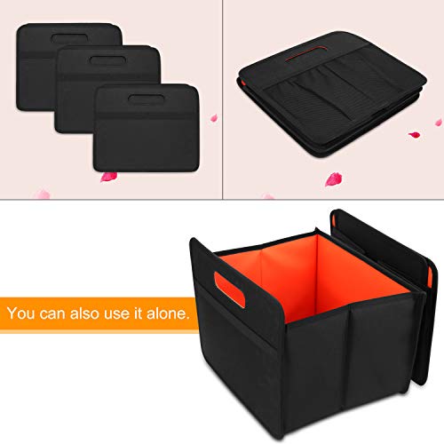 COCOBELA Car Trunk Organizer, Collapsible Auto Trunk Organizer Storage Bin, Portable Grocery Cargo Container with Two Large Compartments for SUV, Vehicle, Truck - Thumbnail 4