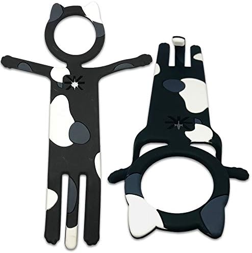 Cat Fridge Magnets Hooks - Decorative Magnet Hooks for Refrigerator, Dishwasher, Steel Door, Cell Phone Holder,Towels, Memo Holder,Potholder, Keys, Desktop,Cabinet, Whiteboard, Hangers and More-Black