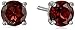 Amazon Collection Sterling Silver Round Garnet Earrings