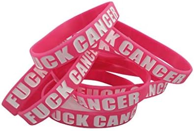 Fuck Cancer Munco Silicone Rubber Wristbands for Cancer Awareness - Motivational Inspirational Bracelets for Cancer Survivor Fighter Patient Gift - Band for Men Women Teens