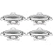 Cuisinart 7BSO-34 Stainless 13-1/2-Inch Oval Buffet Servers 4PK