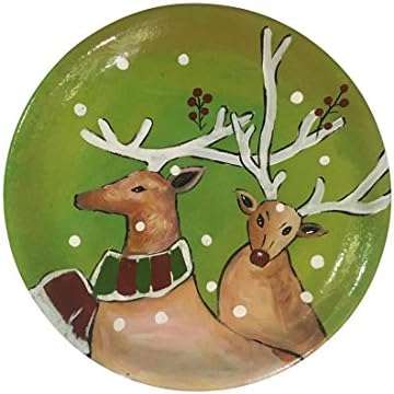 Craftedindia Reindeer Charm Christmas Wall Décor Plate