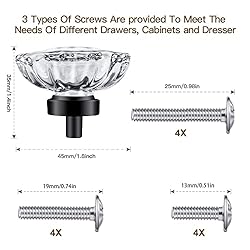 SHINY HANDLES Glass Crystal knobs for Dresser