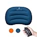 Agile Gear Camping Pillow - Inflatable Ultralight Camp and Backpacking Sleeping Pillow - Compact Soft Compressible, Packable, Ergonomic Neck and Lumbar Support for Travel in Dark Blue