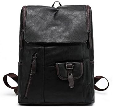 17inch Leather Laptop Backpack Shoulder Bag Hiking Daypack Travel Bag for Men Women