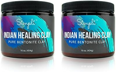 Simpli Indian Healing Pure Bentonite Clay (16oz x 2 Pack)