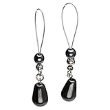 Jovivi Nipple Shields Jewelry Noose Faceted Teardrop Black Hematite Adjustable Non Piercing 0.79